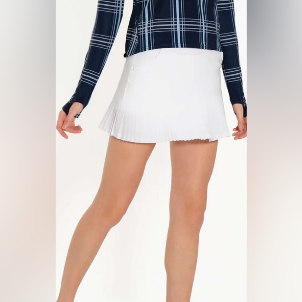 INPHORM ASHLEY ASYMMETRICAL PLEATED SKIRT - WHITE